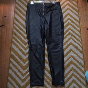 Black pleather leggings